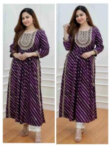 Embroidery A- line kurti design