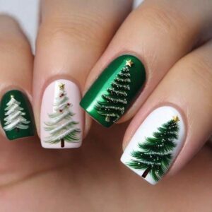 christmas tree nail art