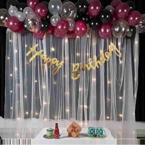 Burgundy and black Balloon Birthday Decoration