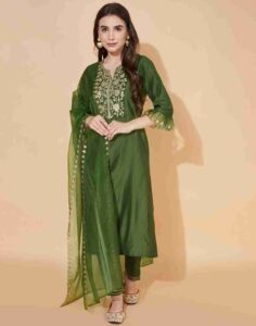 Green kurti designs