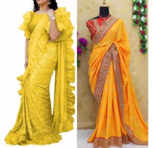 A Beautiful Yellow Saree