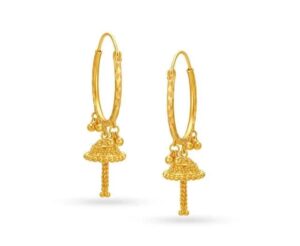 Modern Gold bali designs with Jhumka