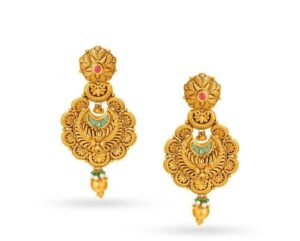 Traditional Regal Drop gold earrings designs