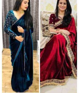 वेलवेट साड़ी ( velvet saree )