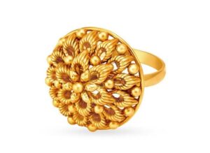 Elaborate Antique Floral Gold Mesh Ring design