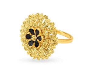 Gold Ring design With Beadwork