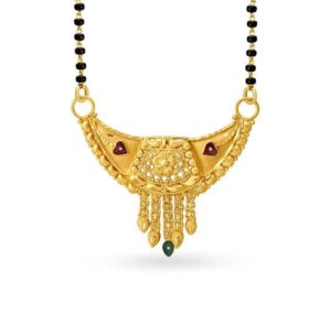 Traditional Meenakari Gold Mangalsutra Design