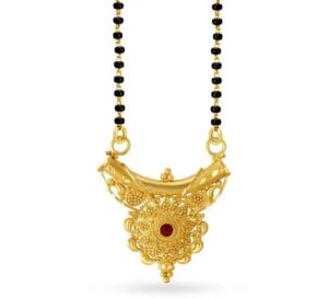 Gold Enamelled Mangalsutra Design