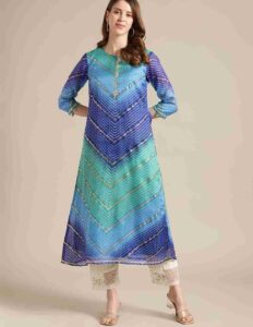 Cotton A-line kurti design