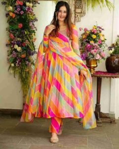 Multicolour Anarkali suit design