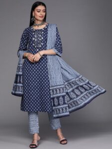 Blue Kurta With Dupatta