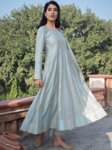 Chanderi Silk Anarkali Kurta