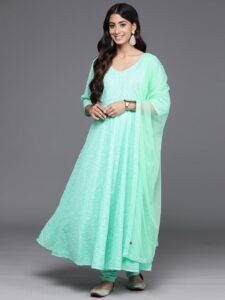 Green Georgette Anarkali Kurta