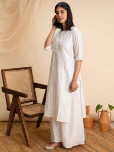 White Cotton Kurta Design