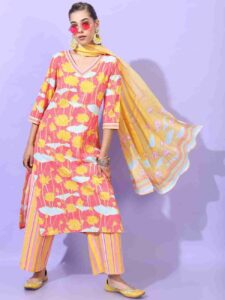 Corol yellow Kurta plazo design