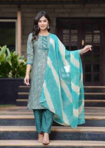 Green kurti set