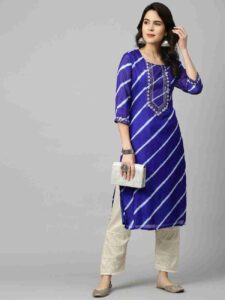 Leheriya print Kurti Design