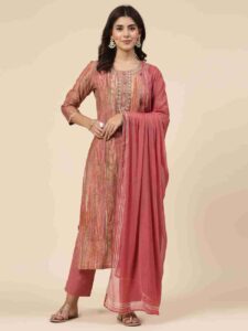 Peach colour kurta set