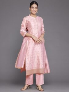 Pink Chanderi Silk kurta set