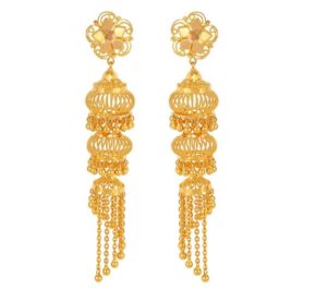 Two-Tier Gold Jhumka design