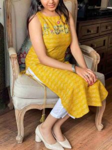 Yellow Kurti Design