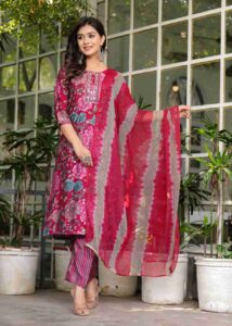 maroon kurti set