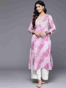 Light pink Printed kurta design