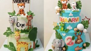 Jungle theme cake design