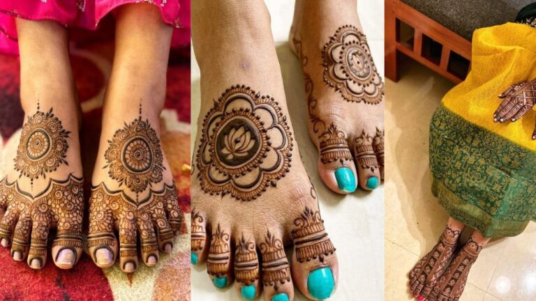 Easy foot mehndi design