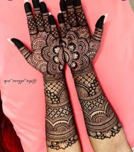 stylish full hand mehndi design