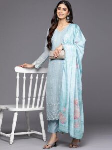 Blue Embroidered Kurta set