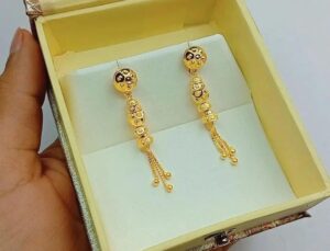 Gold long earrings latest design