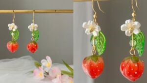 Strawberry Flower Leaf earrings