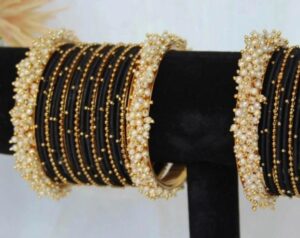 Black colour Perl bangles