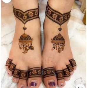 Fancy feet mehndi design