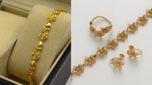 Flower gold bracelet design