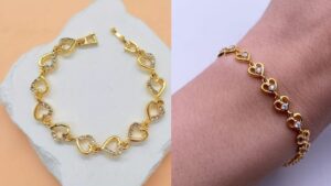 Heart shape gold bracelet design