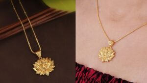 Lotus pendant gold design