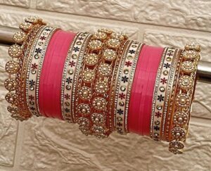 Pink colour chuda design