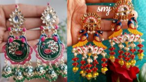 Fancy pececok earrings design