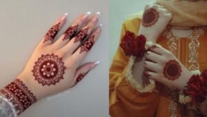 Beautiful gol tikki Mehandi designs