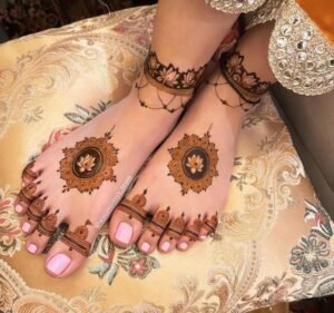 Feet Lotus mehndi design