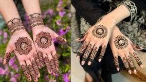 Lotus Flower gol tikki Mehandi design