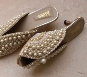 perl heavy sandals for ladies