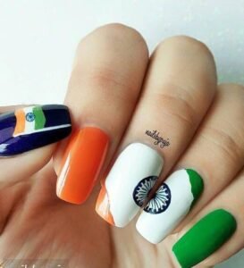 तिरंगा कलर नेल आर्ट
