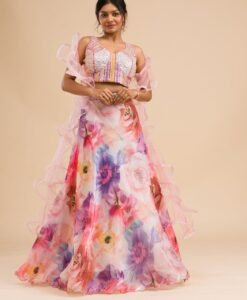 फूलों वाली प्रिंटेड लहंगा