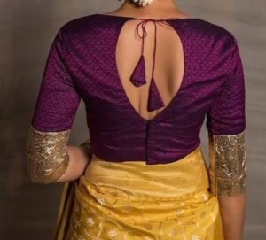 बोट नेक ब्लाउज की डिजाइन