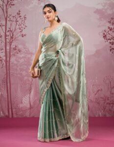 मिररवर्क साड़ी