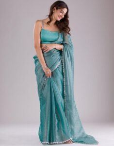 स्टोन वर्क जिम्मी चू साड़ी